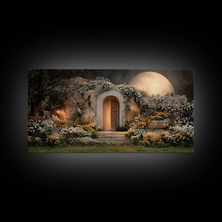 Moonlit Redeemer – Framed Canvas Print – Christian Wall Art – Christian Art Canvas – Christian Decor – Jesus Painting – Christian Art