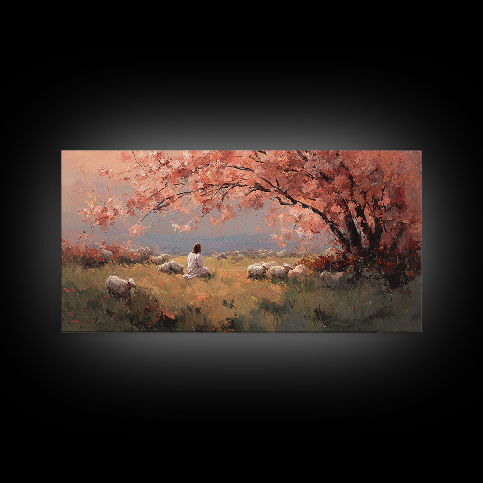 Blossoms Of Grace – Framed Canvas Print – Christian Wall Art – Jesus Painting – Christian Art Canvas – Christmas Art