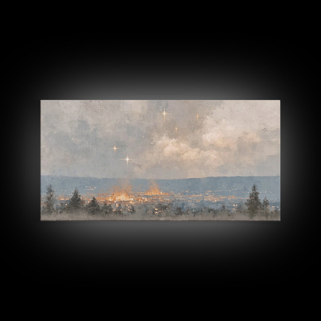 City of Peace – Framed Canvas Print – Christian Wall Art – Christmas Art Prints – Christian Christmas Decor – Christian Art Canvas – Moody