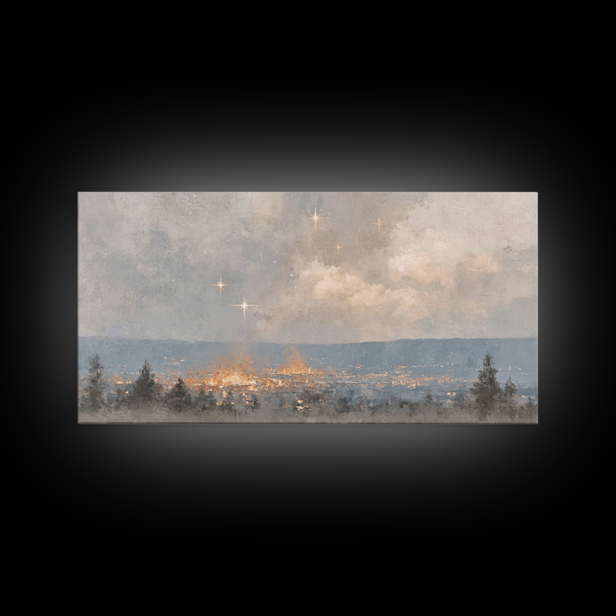 City of Peace – Framed Canvas Print – Christian Wall Art – Christmas Art Prints – Christian Christmas Decor – Christian Art Canvas – Moody