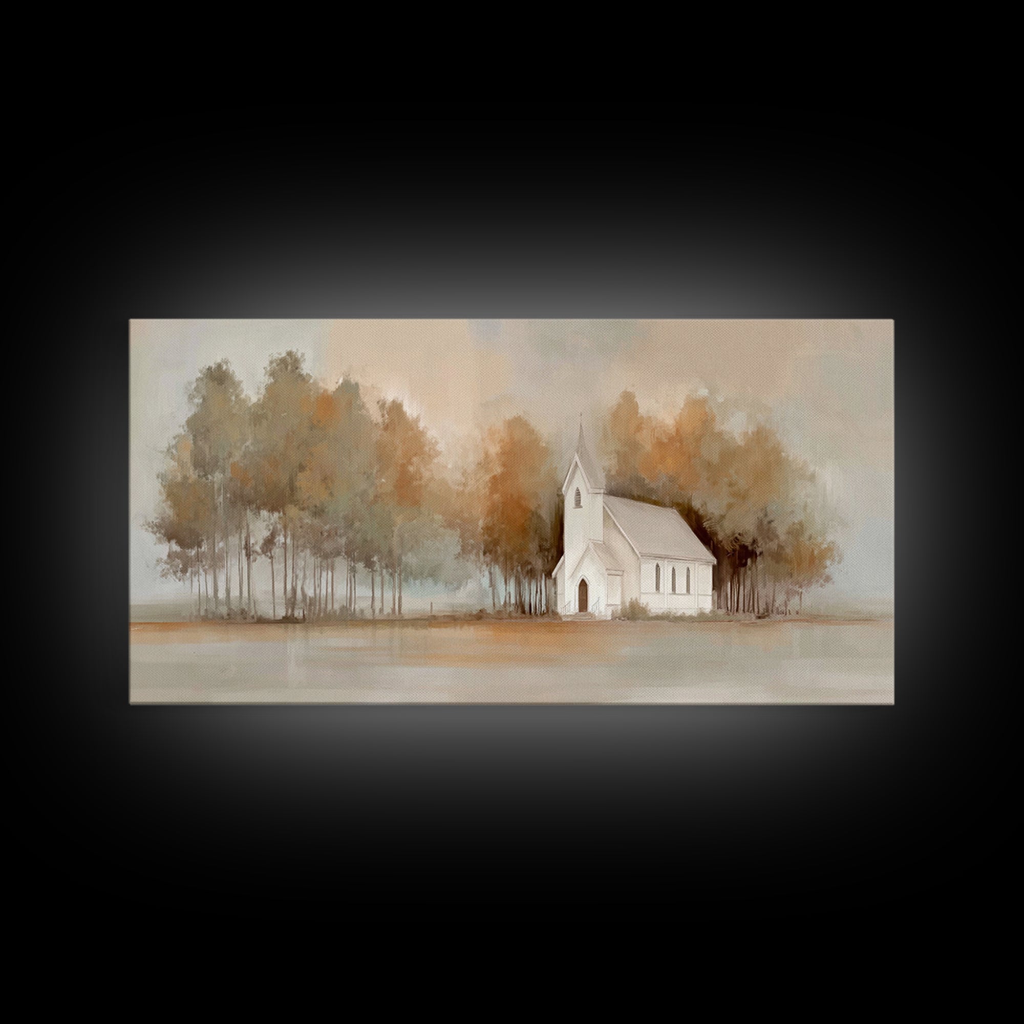 Church Of Still Dawn – Framed Canvas Print – Christian Wall Art – Christian Art Canvas – Christmas Art – Jesus Painting