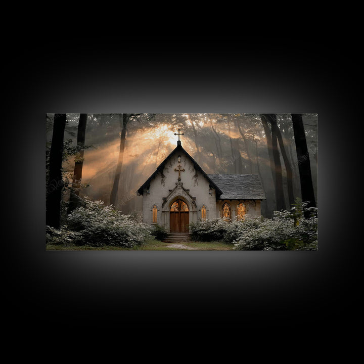 Forest Chapel Grace – Framed Canvas Print – Christian Wall Art – Christian Art Canvas – Christian Painting – Christian Decor – Christian Ar