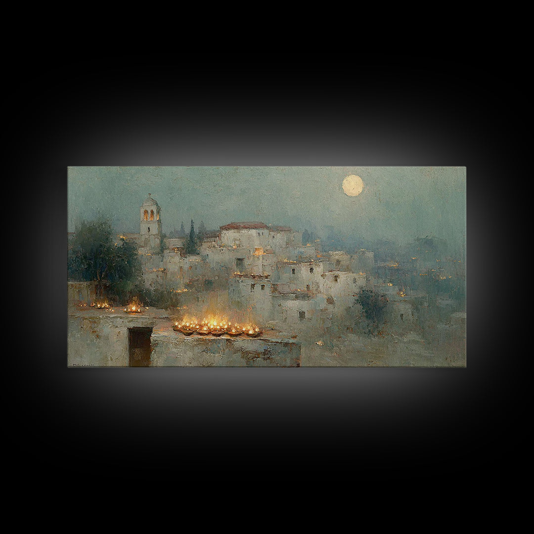 City Of Light – Framed Canvas Print – Christian Wall Art – Christmas Canvas Wall Art – Christian Christmas Art – Christian Decor – Jesus Ar