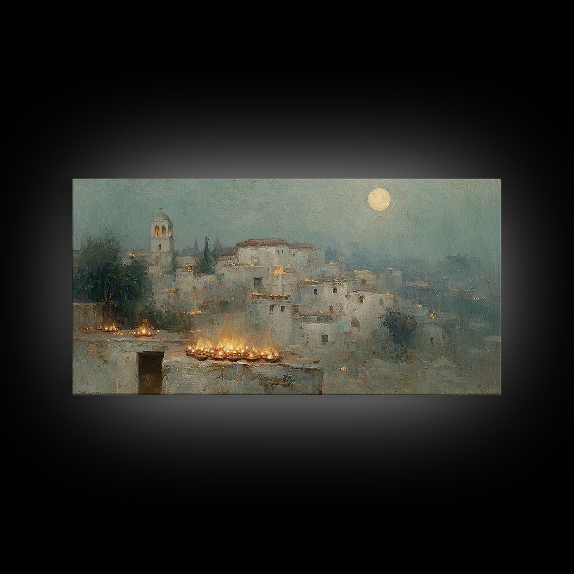 City Of Light – Framed Canvas Print – Christian Wall Art – Christmas Canvas Wall Art – Christian Christmas Art – Christian Decor – Jesus Ar