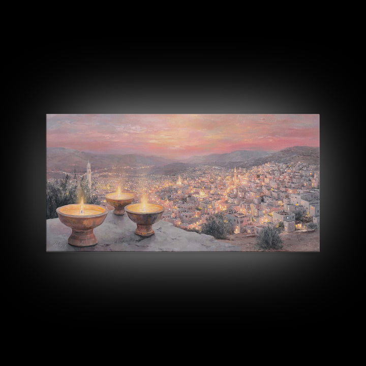 Starry Dwelling – Framed Canvas Print – Christian Wall Art – Christian Art Canvas – Christian Christmas Art – Christian Gift – Jesus Wall A