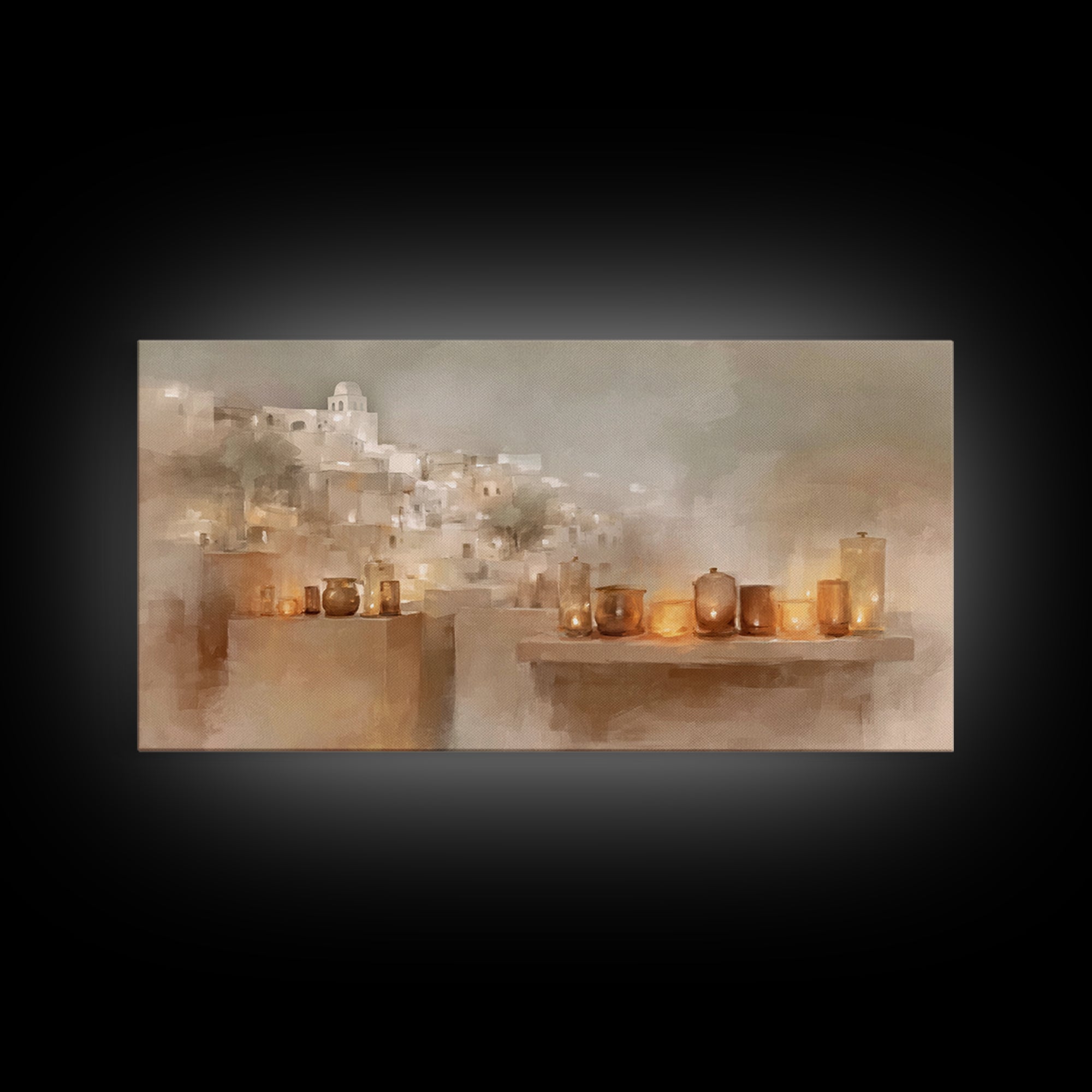 Ancient Lamps – Framed Canvas Print – Christian Wall Art – Christian Art Work – Jesus Painting – Moody Christmas Art – Christian Gift Ideas