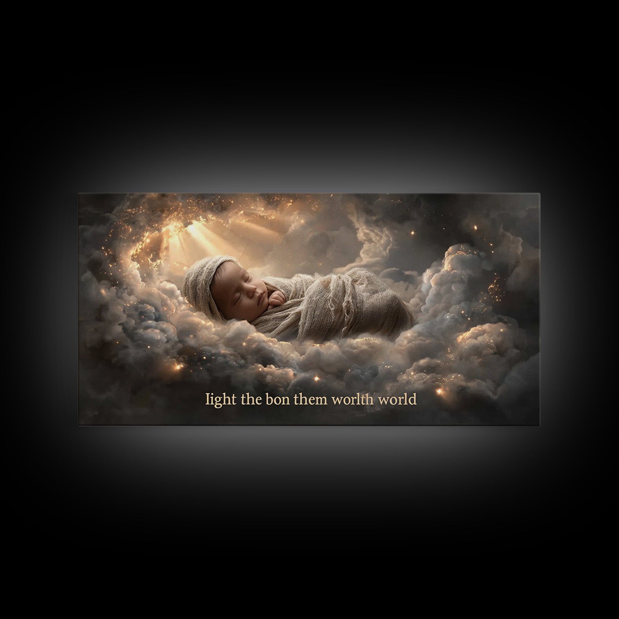 Heaven’s Child – Framed Canvas Print – Christian Wall Art – Jesus Christmas Art – Christian Art Canvas – Christian Gift – Christmas Art Pri