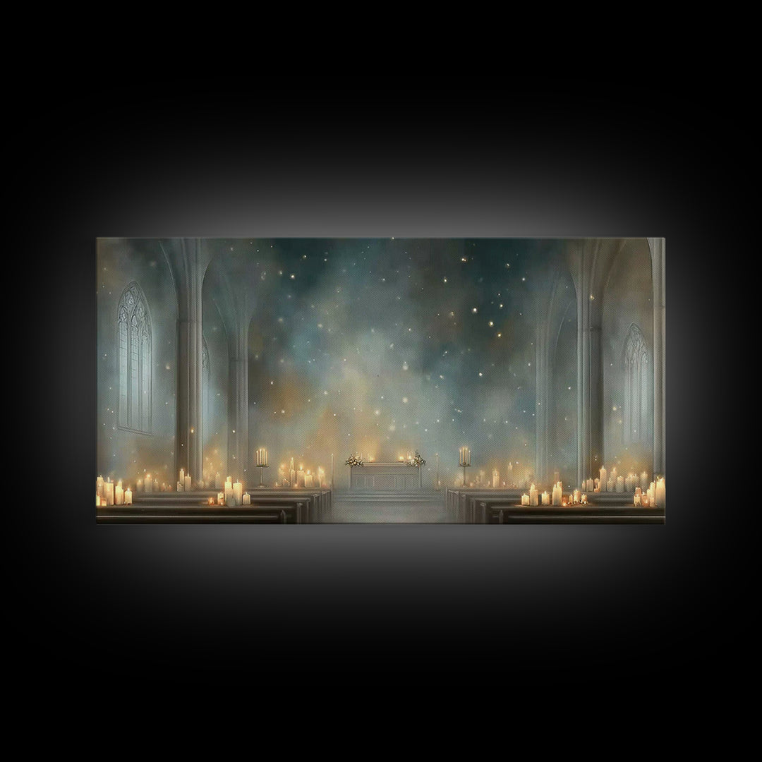 Sanctuary Light, Framed Canvas Print, Christian Wall Art, Christian Art Canvas, Christian Christmas Decor, Christian Gift Ideas, Christian