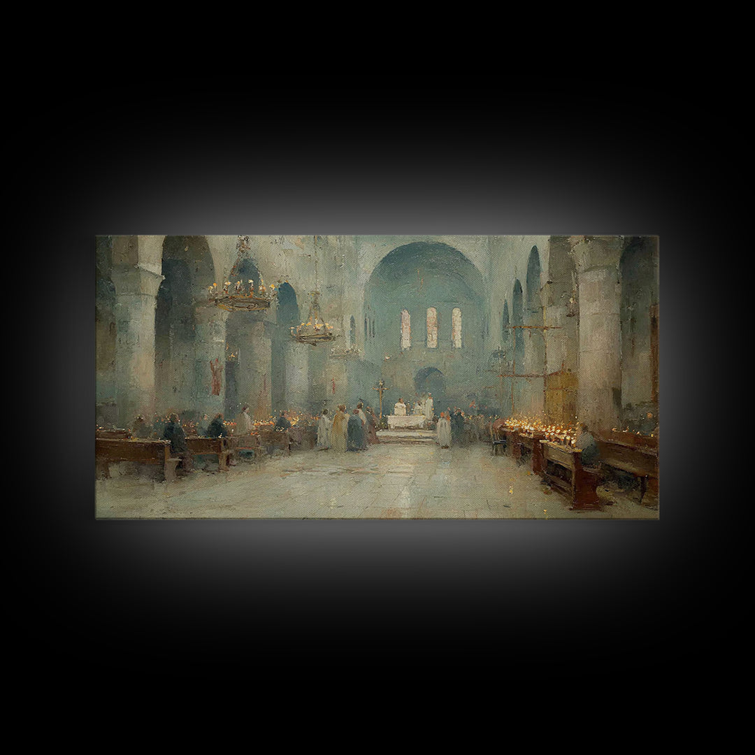 Holy Gathering | Framed Canvas Print | Christian Wall Art | Christian Art Canvas | Christian Art Painting | Christian Christmas Art | Chris