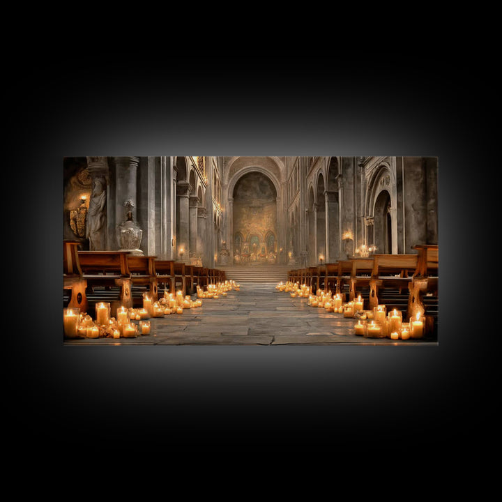 Cathedral Glow – Framed Canvas Print – Christian Wall Art – Christian Art Canvas – Christian Gift – Christmas Art – Christian Art Work – Mo