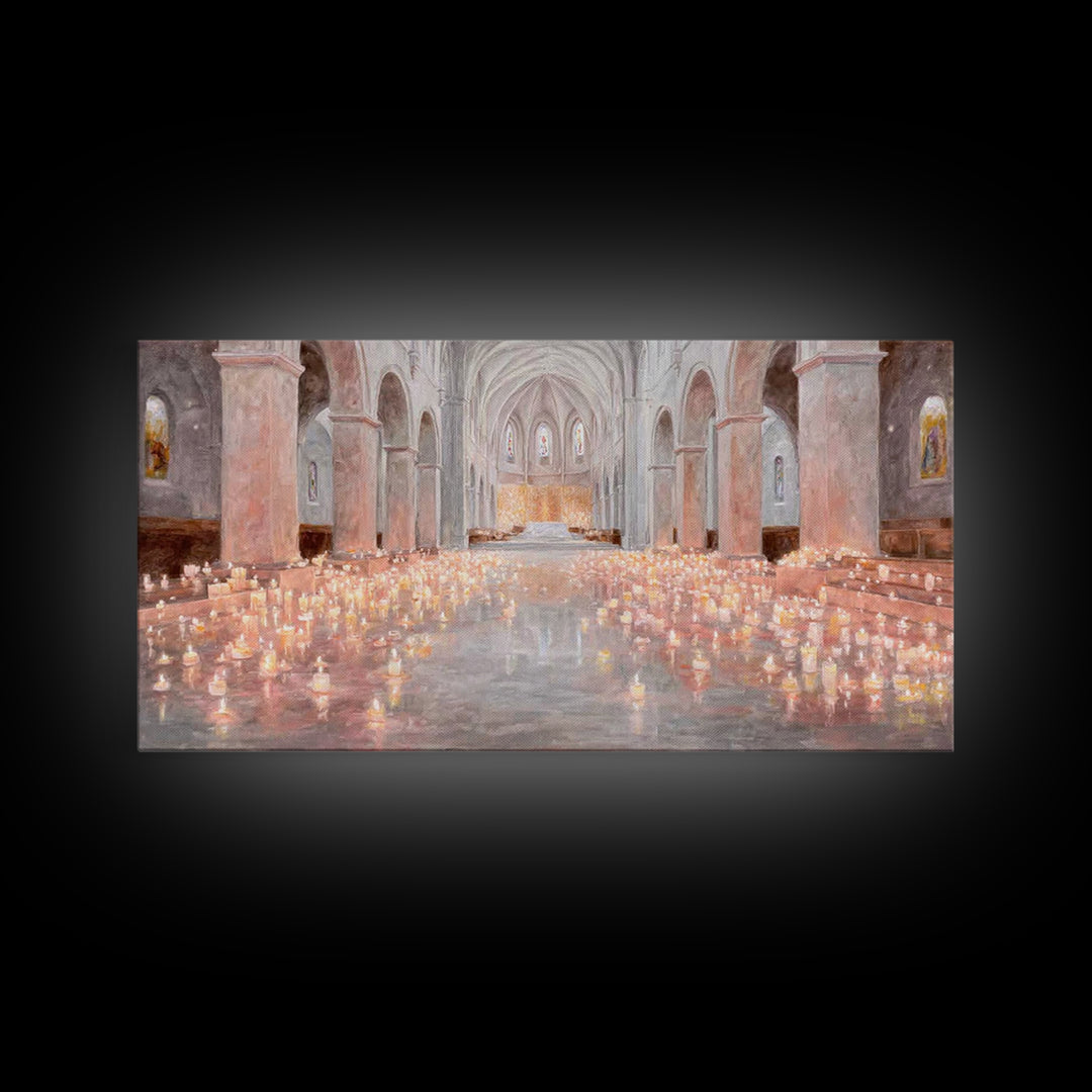 Sanctuary Of Light – Framed Canvas Print – Christian Wall Art – Christian Art Canvas – Christmas Art – Jesus Painting – Christian Decoratio