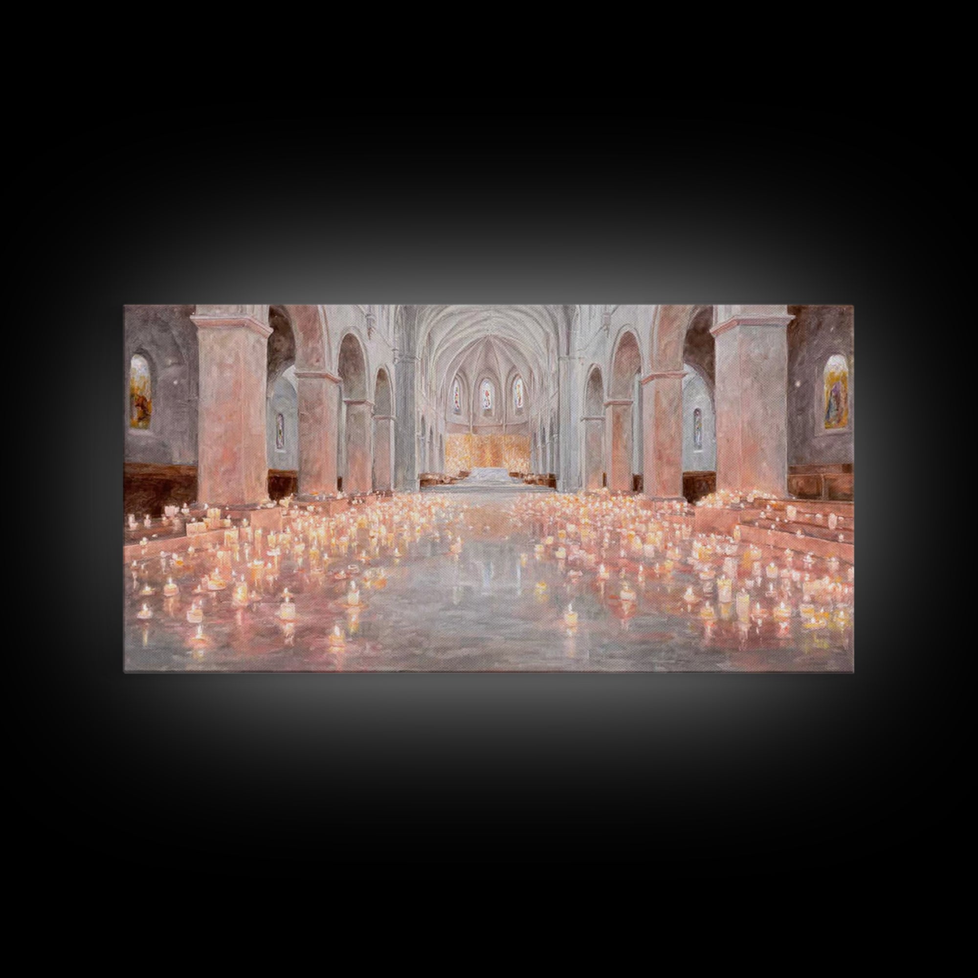 Sanctuary Of Light – Framed Canvas Print – Christian Wall Art – Christian Art Canvas – Christmas Art – Jesus Painting – Christian Decoratio