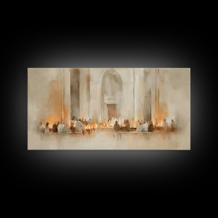 Holy Assembly – Framed Canvas Print – Christian Wall Art – Christian Art Print – Framed Christian Art – Christian Christmas Art – Jesus Pai