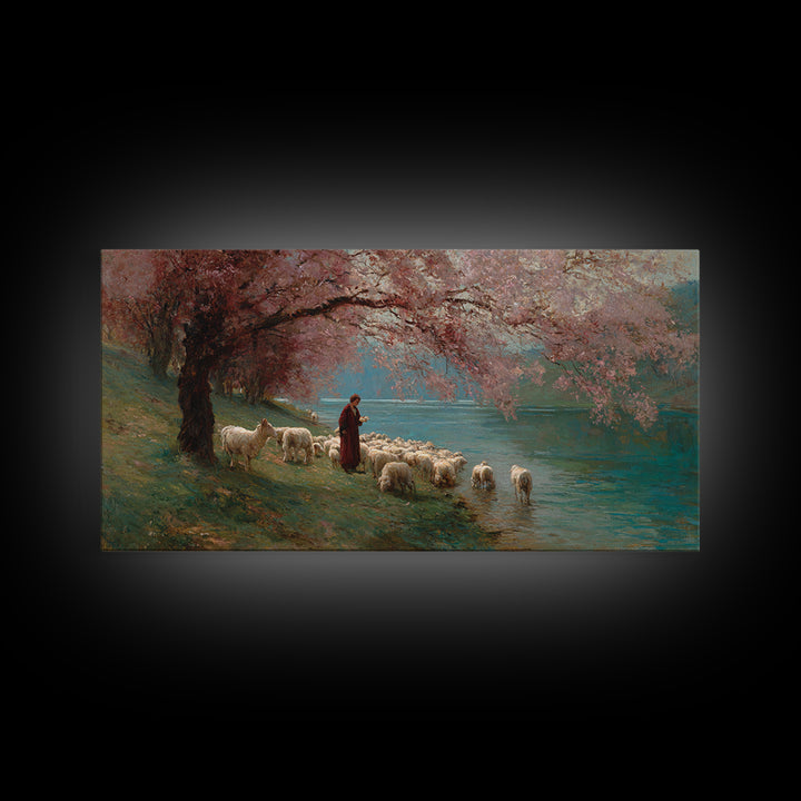 Blossom Gathering – Framed Canvas Print – Christian Art Print – Christian Wall Art – Framed Christian Art – Jesus Painting – Christian Chri