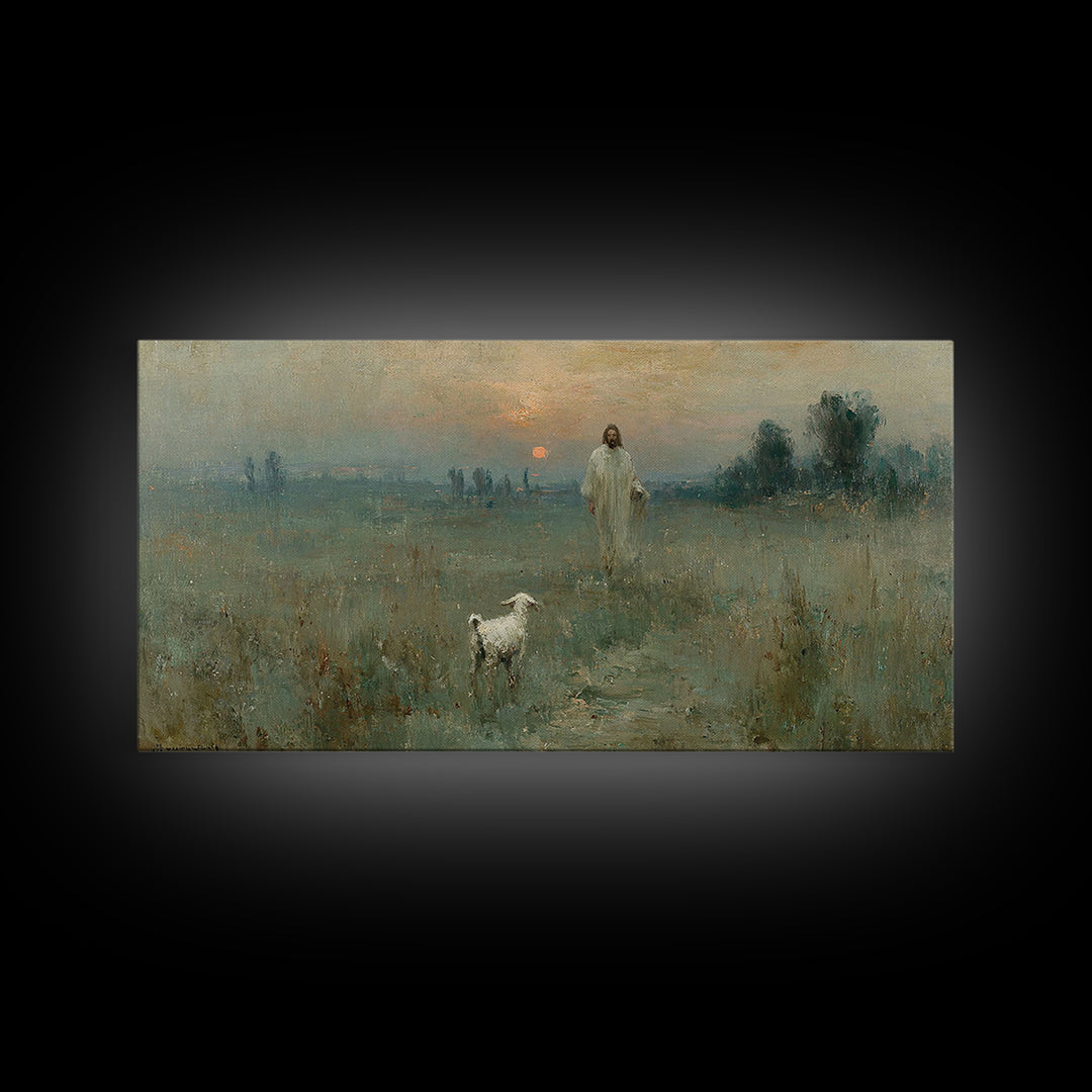Dawn Shepherd – Framed Canvas Print – Christian Art Canvas – Christian Wall Art – Jesus Painting – Christian Christmas Art – Christian Deco
