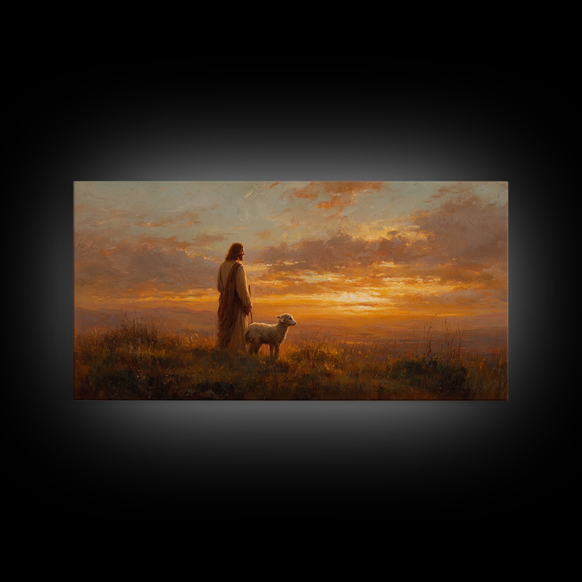 Evening Watch – Framed Canvas Print – Christian Wall Art – Christian Art Canvas – Jesus Painting – Vintage Christian Art – Christmas Art