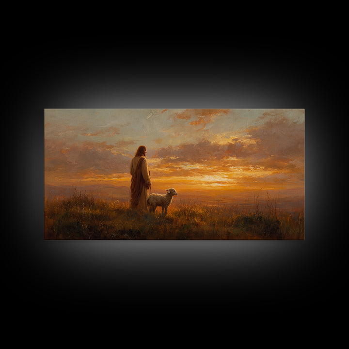 Evening Watch – Framed Canvas Print – Christian Wall Art – Christian Art Canvas – Jesus Painting – Vintage Christian Art – Christmas Art