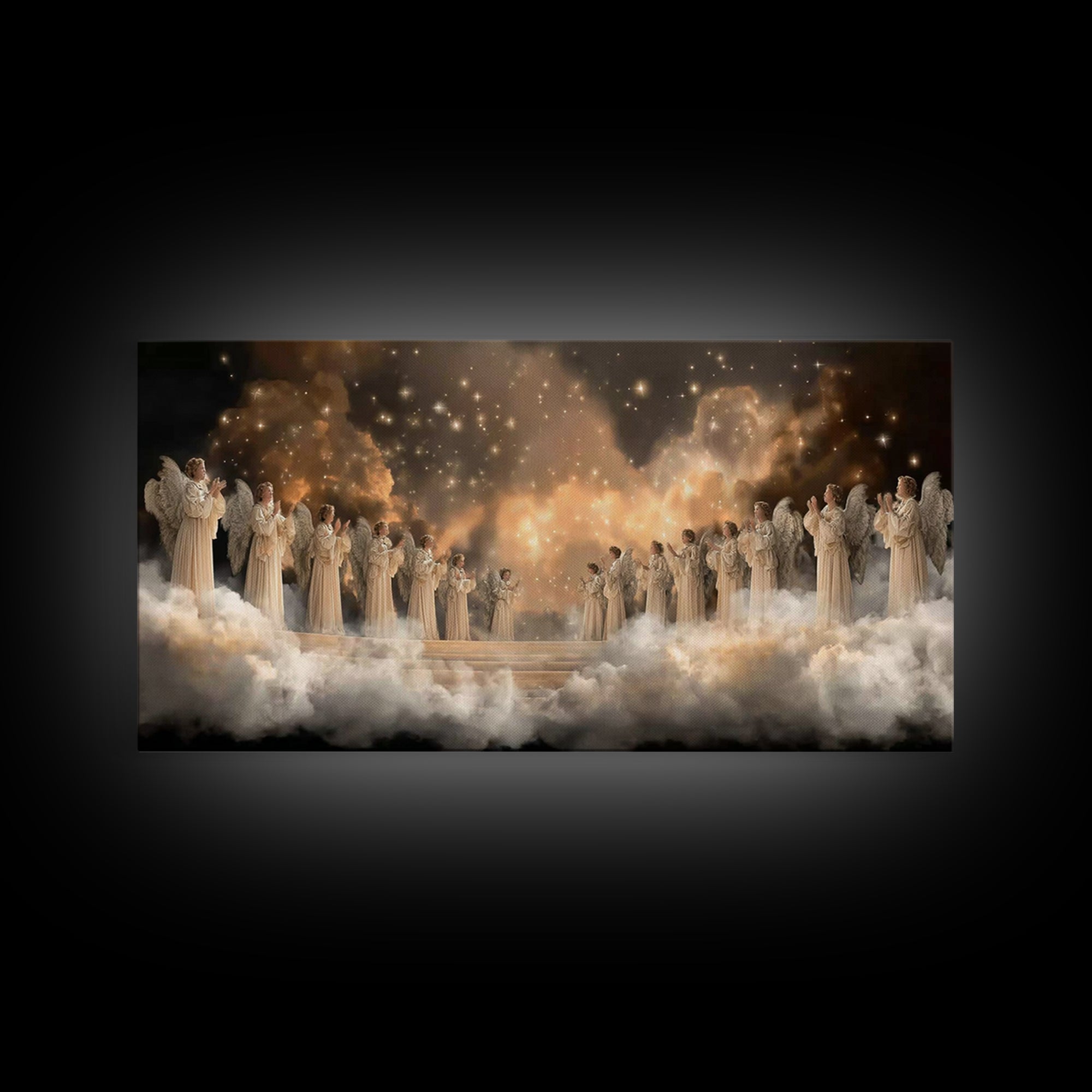 Heavenly Chorus - Framed Canvas Print - Christian Art Canvas - Christmas Wall Art - Modern Christian Art - Christian Decorations - Christia