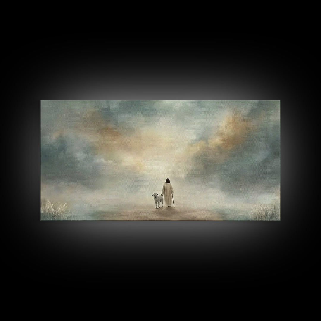 Heavenly Path – Framed Canvas Print – Christian Art Canvas – Christian Wall Art – Modern Christian Art – Jesus Painting – Christian Decor