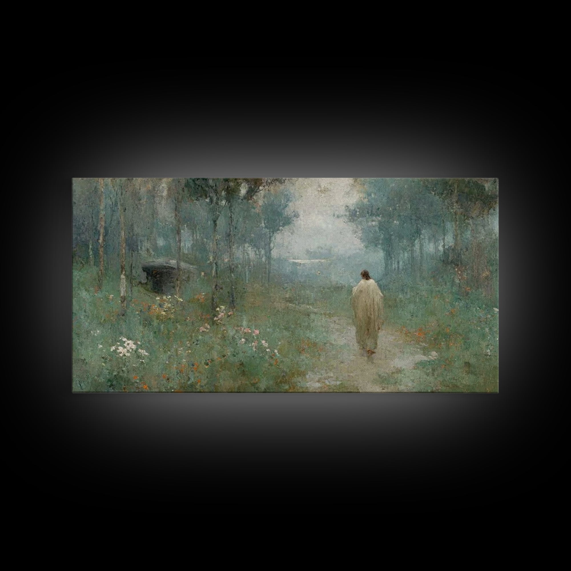 Garden Of Peace – Framed Canvas Print – Christian Art Canvas – Subtle Christian Art – Jesus Painting – Christian Decor