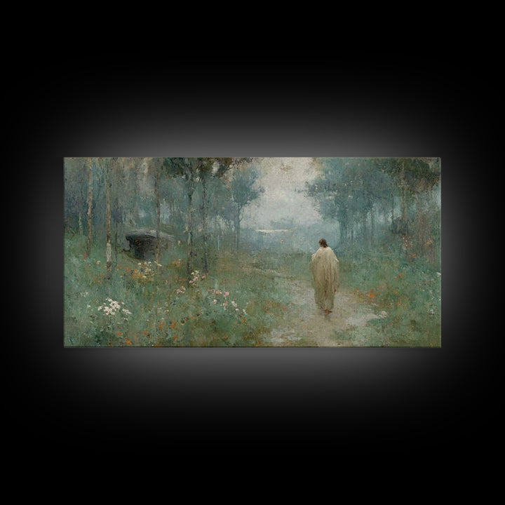 Garden Of Peace – Framed Canvas Print – Christian Art Canvas – Subtle Christian Art – Jesus Painting – Christian Decor