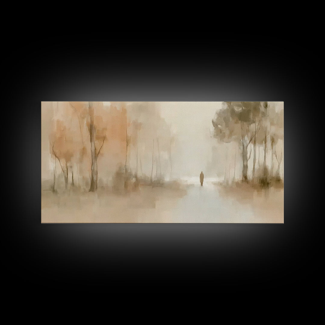 Silent Wanderer, Framed Canvas Print, Christian Wall Art, Christian Art Canvas, Moody Christian Art, Jesus Painting