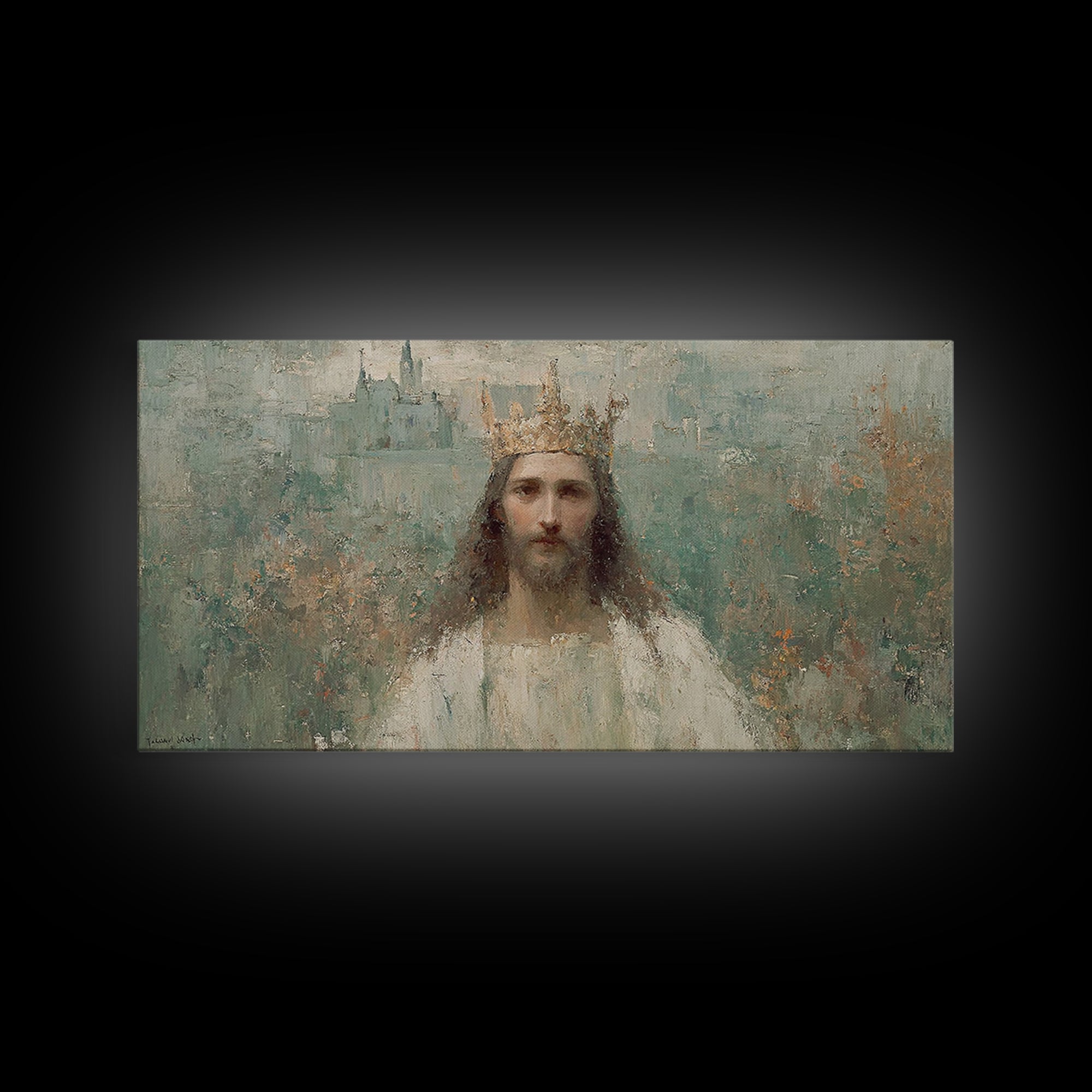 Eternal King – Framed Canvas Print – Vintage Christian Art – Christian Art Canvas – Jesus Painting – Christian Wall Art – Christian Christm