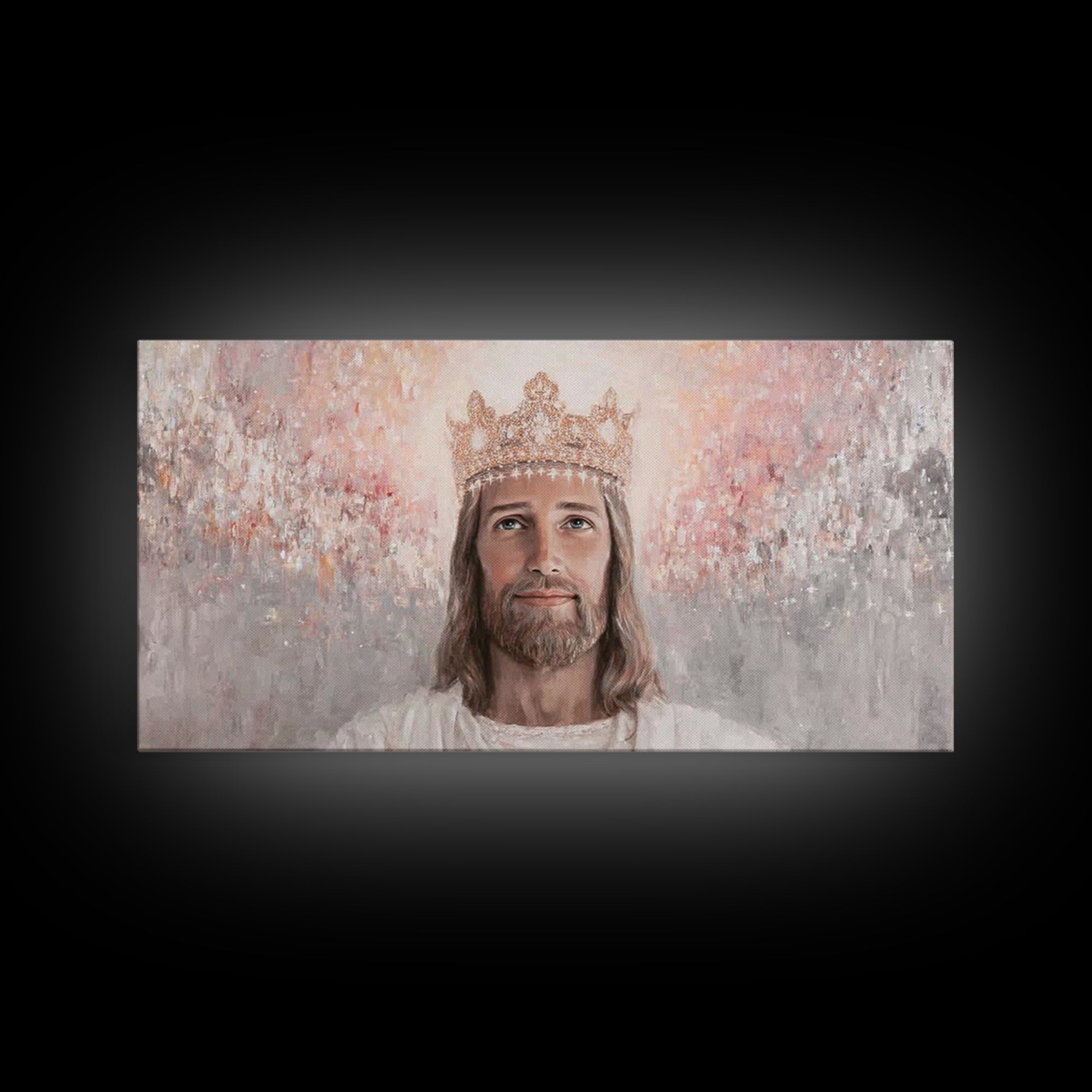 Heavenly Majesty, Framed Canvas Print, Christian Wall Art, Jesus Painting, Christian Art Canvas, Modern Christian Art, Christmas Art Work