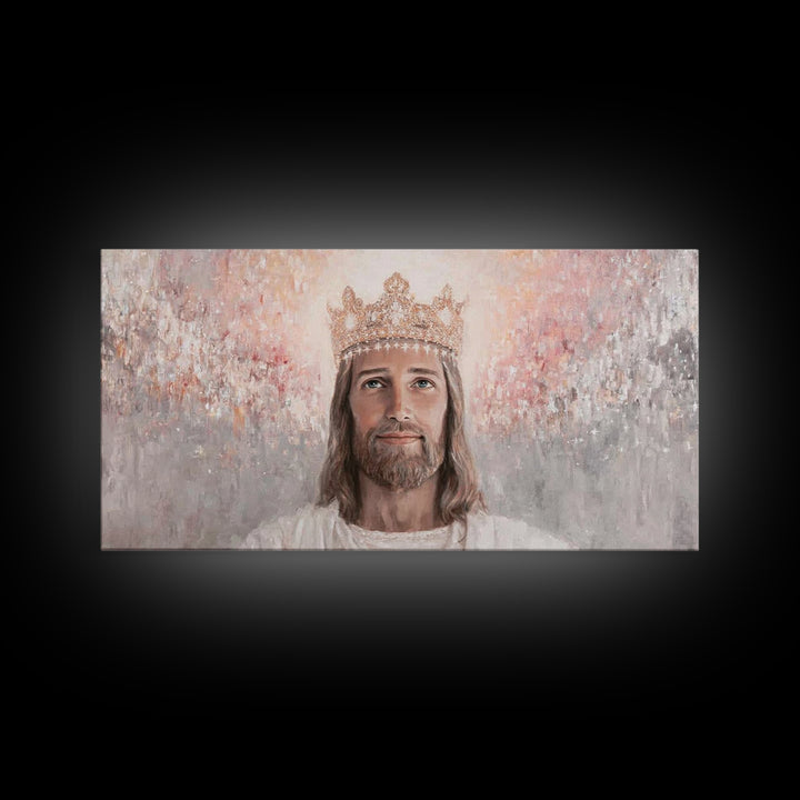 Heavenly Majesty, Framed Canvas Print, Christian Wall Art, Jesus Painting, Christian Art Canvas, Modern Christian Art, Christmas Art Work