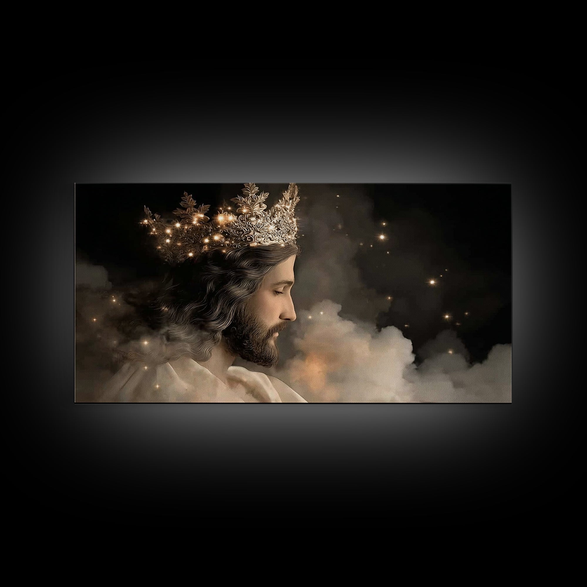 Radiant Sovereign – Framed Canvas Print – Jesus Painting – Christian Art Canvas – Modern Christian Art – Christian Wall Art – Christmas Can