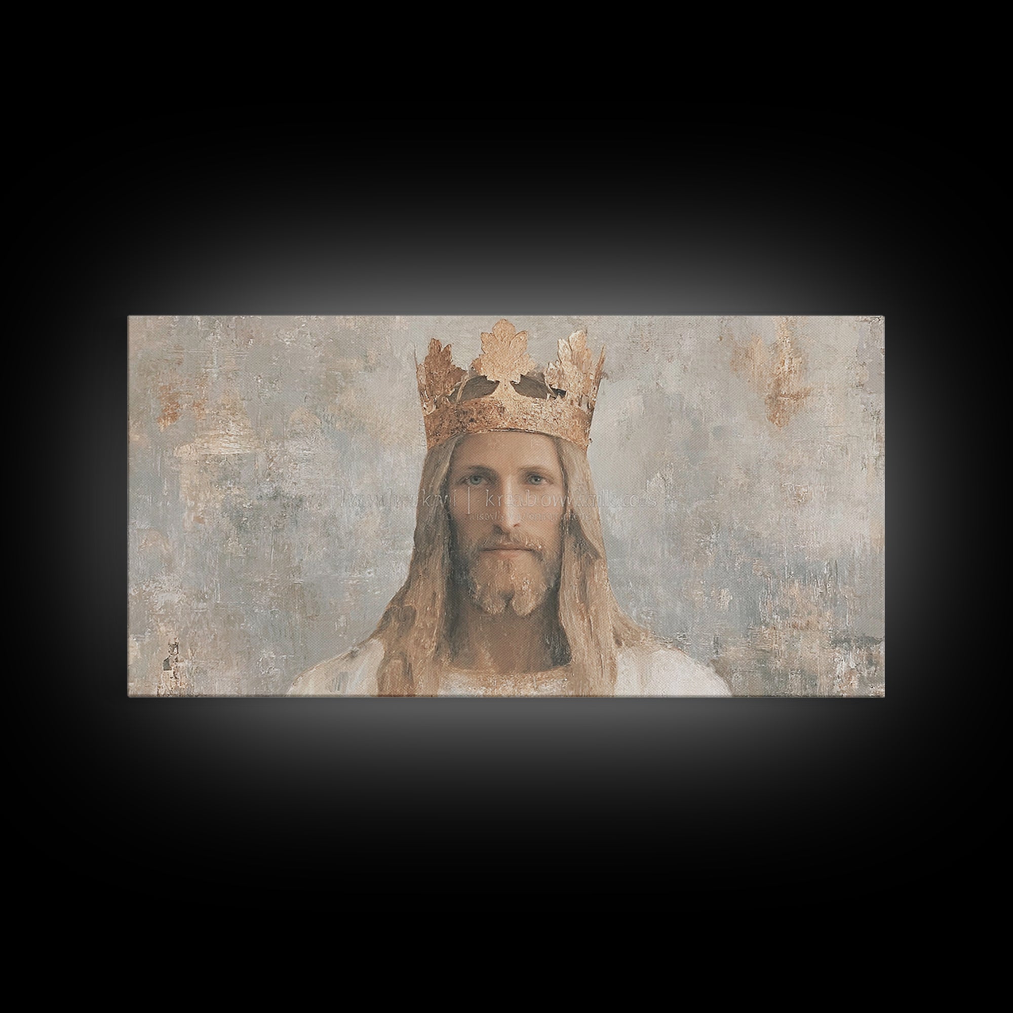 King Of Grace – Framed Canvas Print – Christian Art Canvas – Christian Wall Art – Jesus Painting – Christian Art Print – Christmas Art Fram