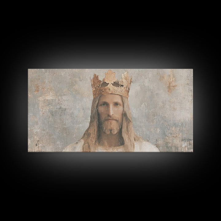 King Of Grace – Framed Canvas Print – Christian Art Canvas – Christian Wall Art – Jesus Painting – Christian Art Print – Christmas Art Fram