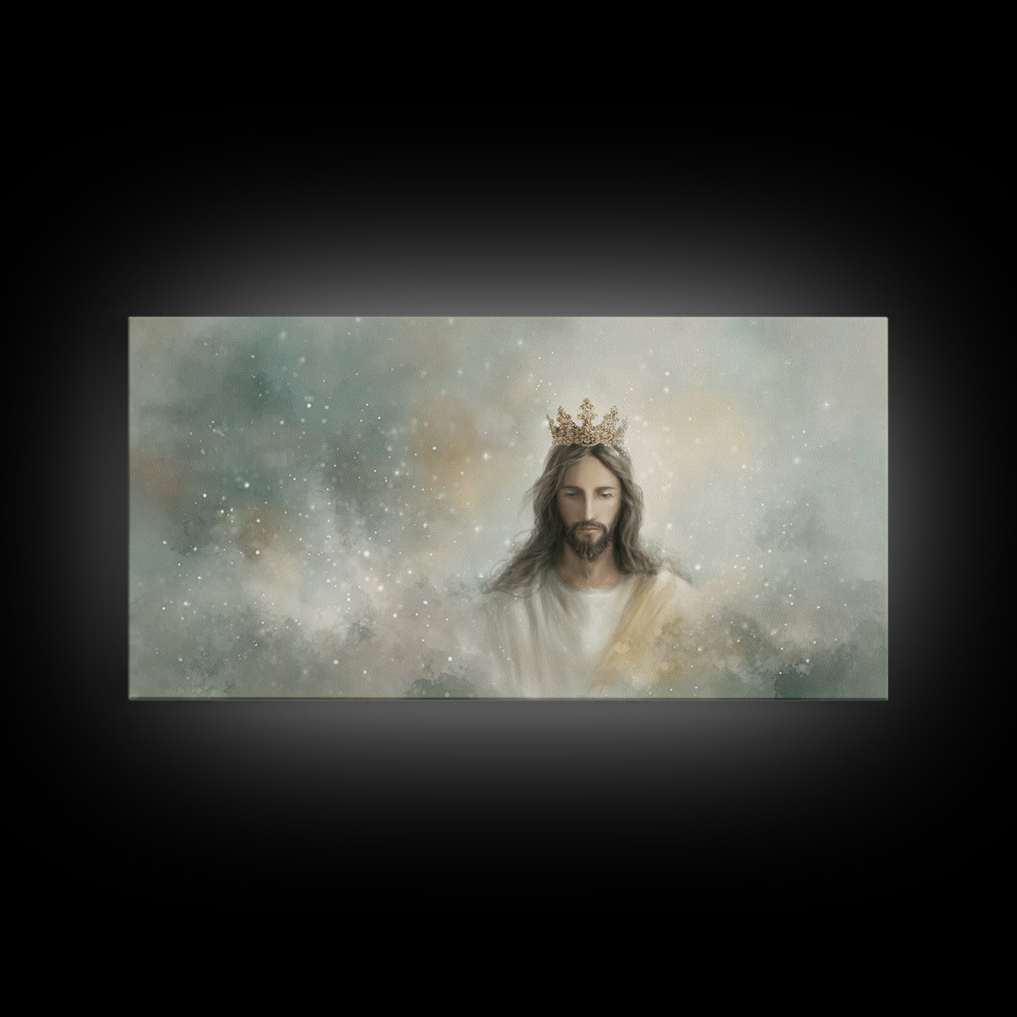 Majestic Light, Framed Canvas Print, Christian Art Canvas, Jesus Painting, Modern Christian Art, Christian Art, Christmas Wall Art