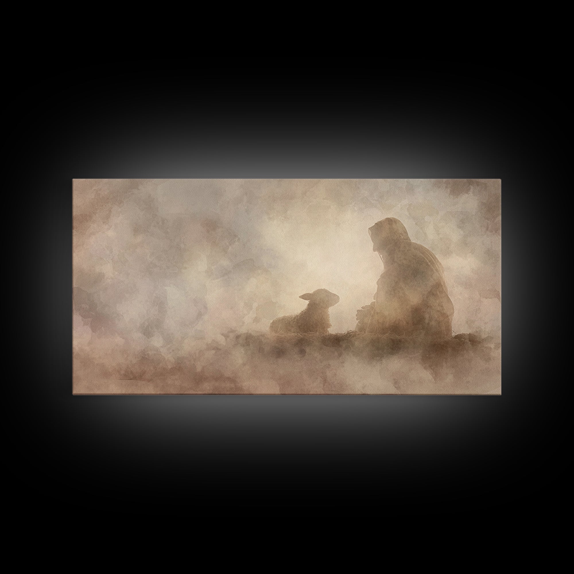 Silent Nativity – Framed Canvas Print – Christian Wall Art – Jesus Painting – Christmas Art – Christian Decor – Christian Art Canvas