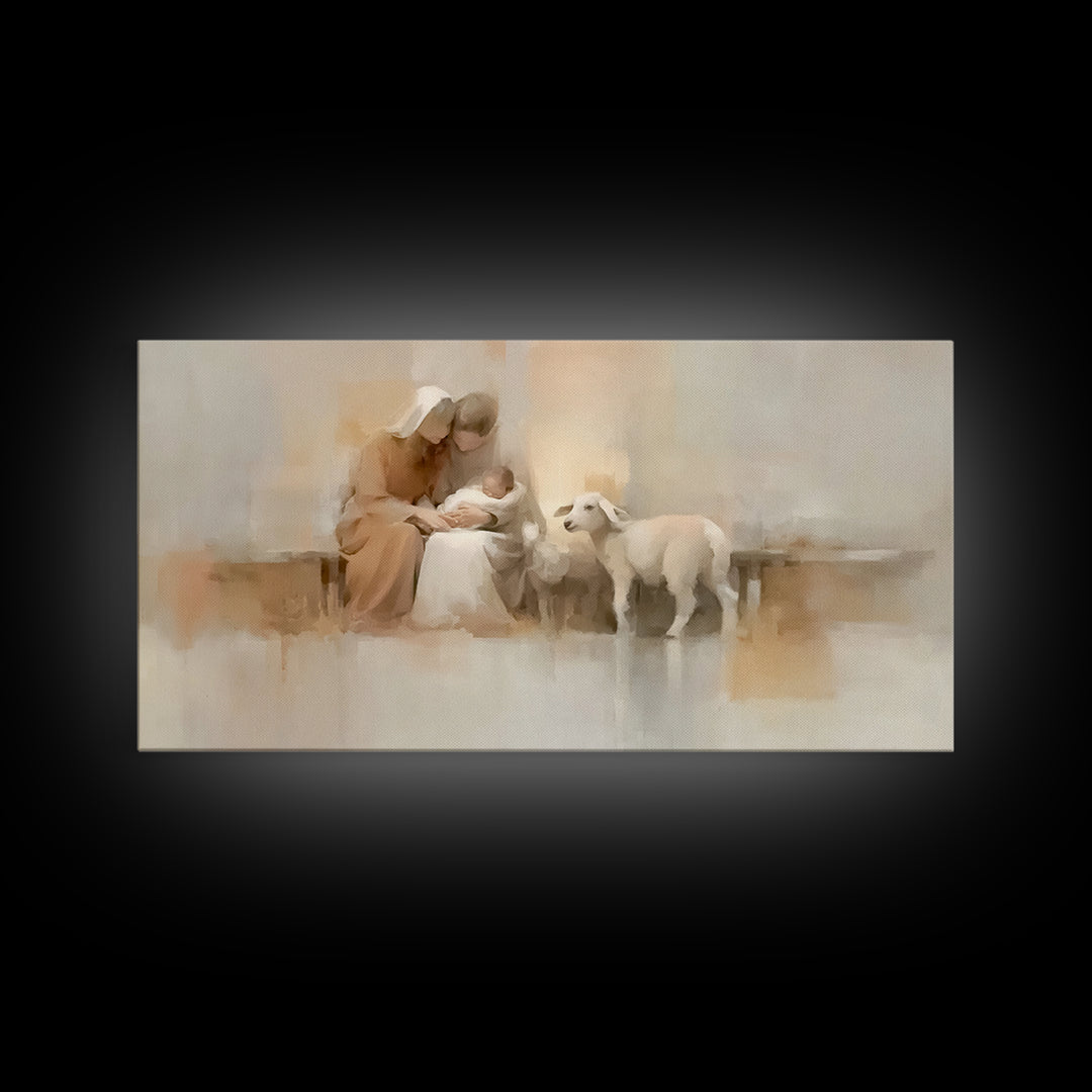 Holy Family Calm – Framed Canvas Print – Christian Wall Art – Christian Christmas Art – Christian Art Canvas – Christmas Art – Christian De