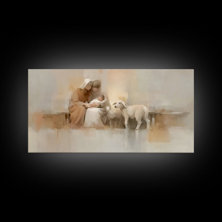 Holy Family Calm – Framed Canvas Print – Christian Wall Art – Christian Christmas Art – Christian Art Canvas – Christmas Art – Christian De