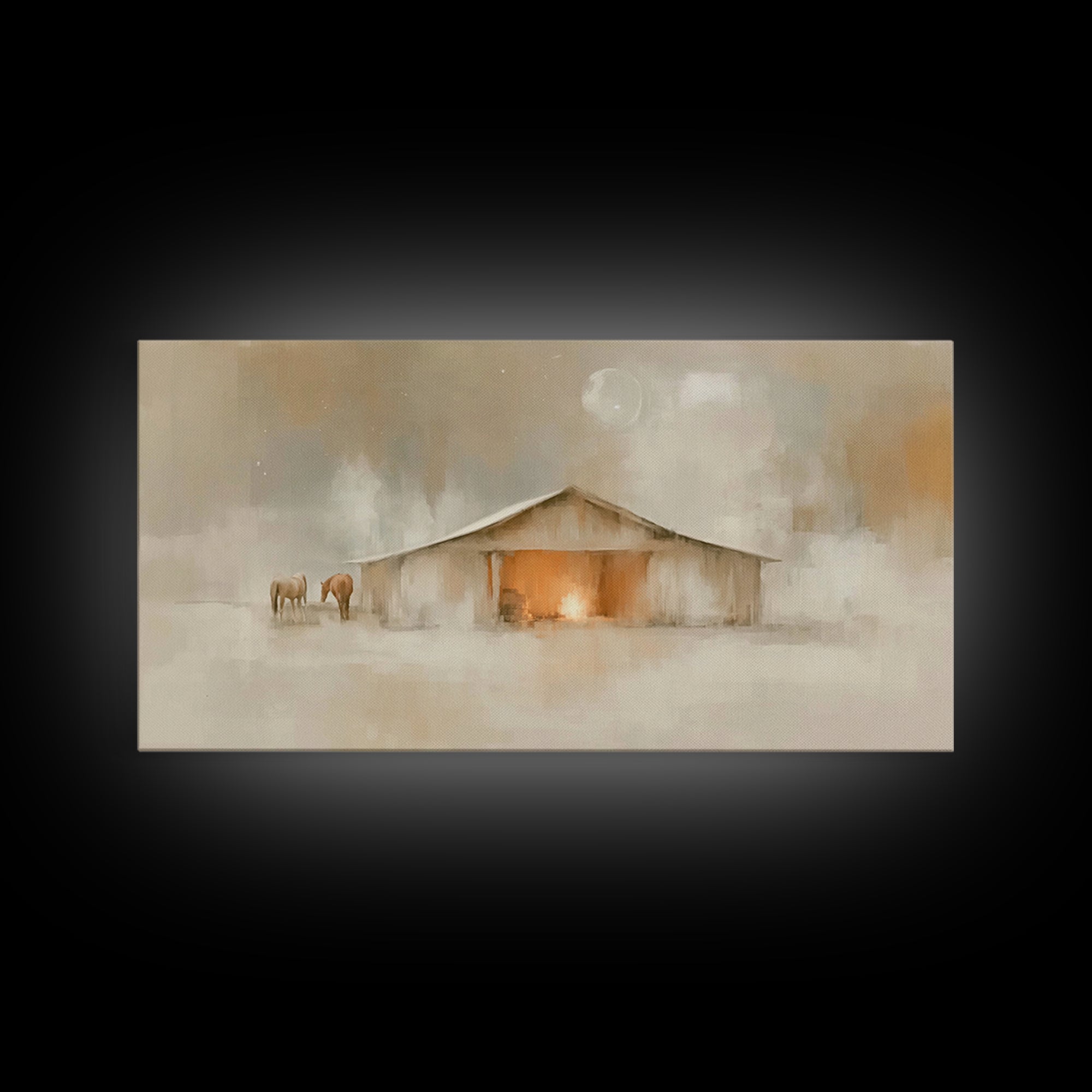 Quiet Manger – Framed Canvas Print – Christian Art Canvas – Christmas Art – Christian Wall Art – Christian Decor – Christian Christmas Art