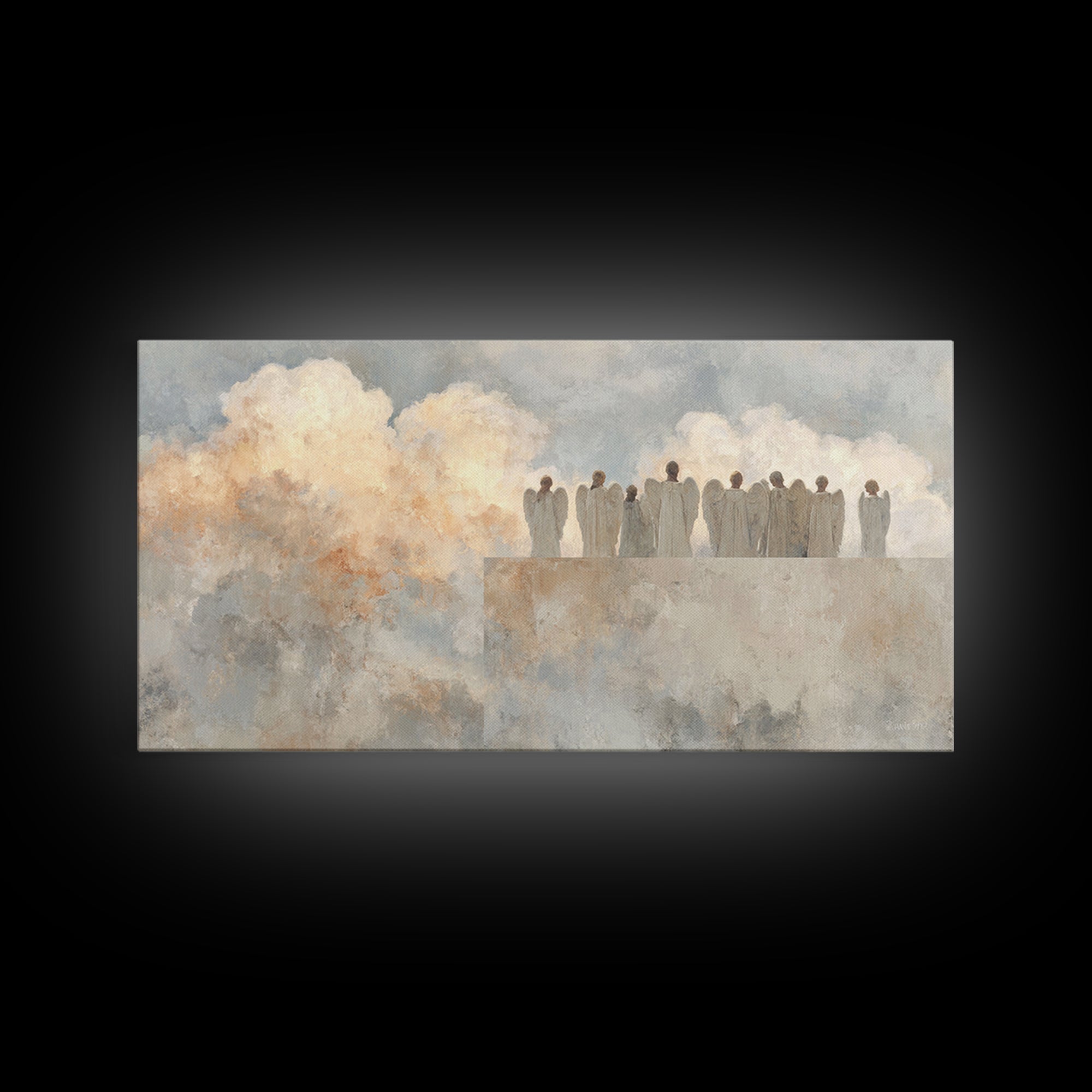 Dawn Of Promise - Framed Canvas Print - Christian Art Work - Christmas Art Framed - Moody Christmas Art - Christian Wall Art - Modern Chris