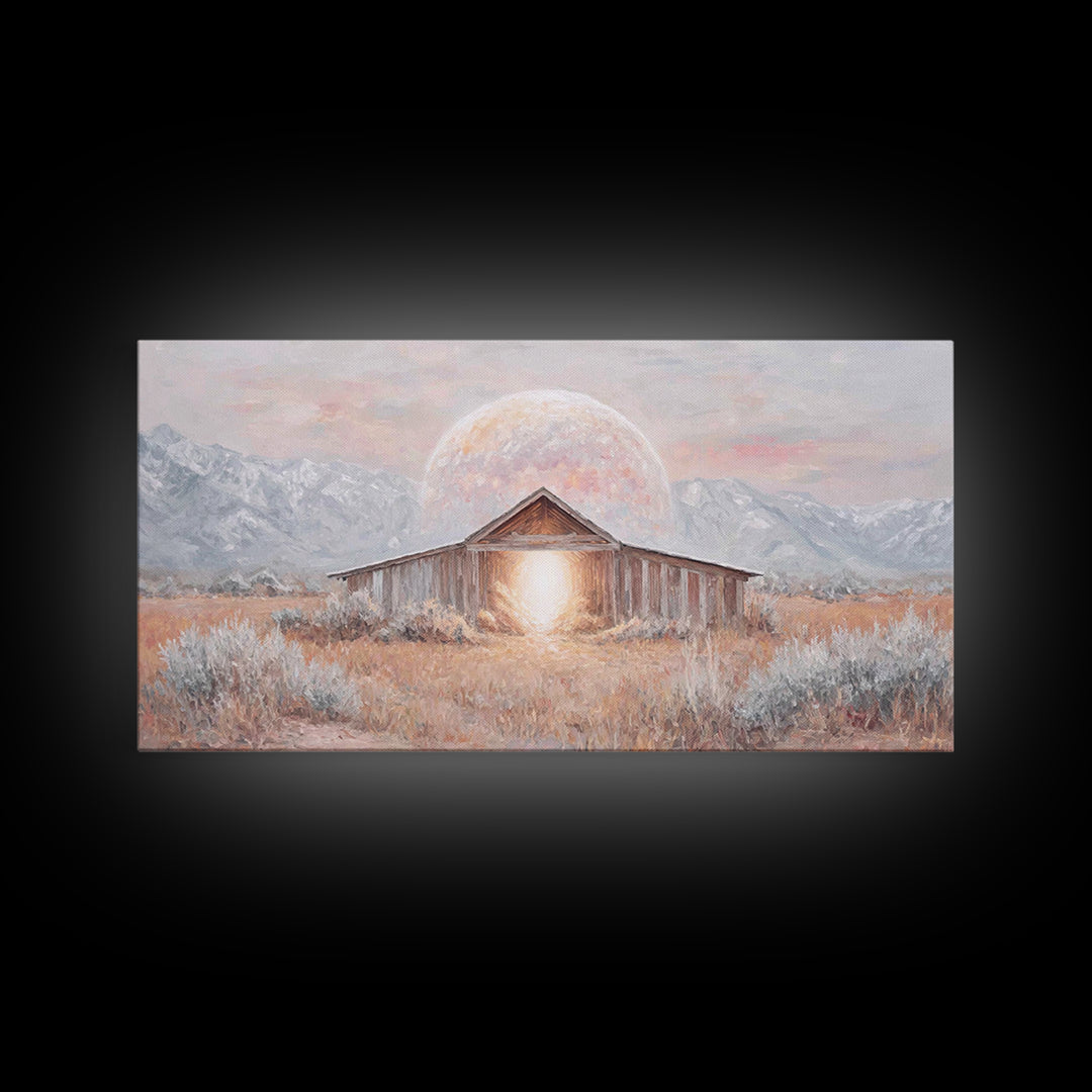 Radiant Manger Sky – Framed Canvas Print – Christian Christmas Art – Christian Wall Art – Christmas Art – Christian Art Canvas – Christian