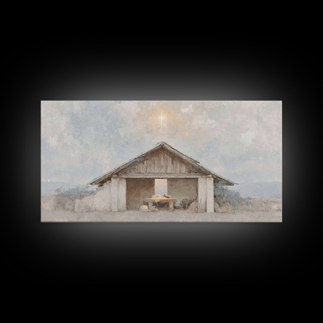 The Guiding Star – Framed Canvas Print – Christmas Art – Christian Wall Art – Christian Christmas Art – Christian Art Canvas – Christian De