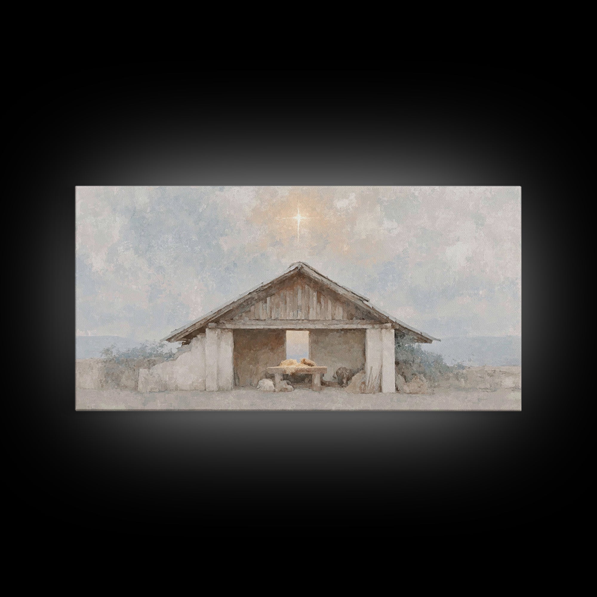 The Guiding Star – Framed Canvas Print – Christmas Art – Christian Wall Art – Christian Christmas Art – Christian Art Canvas – Christian De