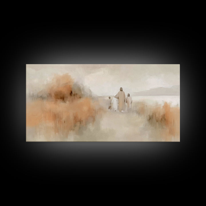 Quiet Meadow Walk – Framed Canvas Print – Christian Wall Art – Christian Art – Jesus Painting – Christian Art Canvas – Christian Gift
