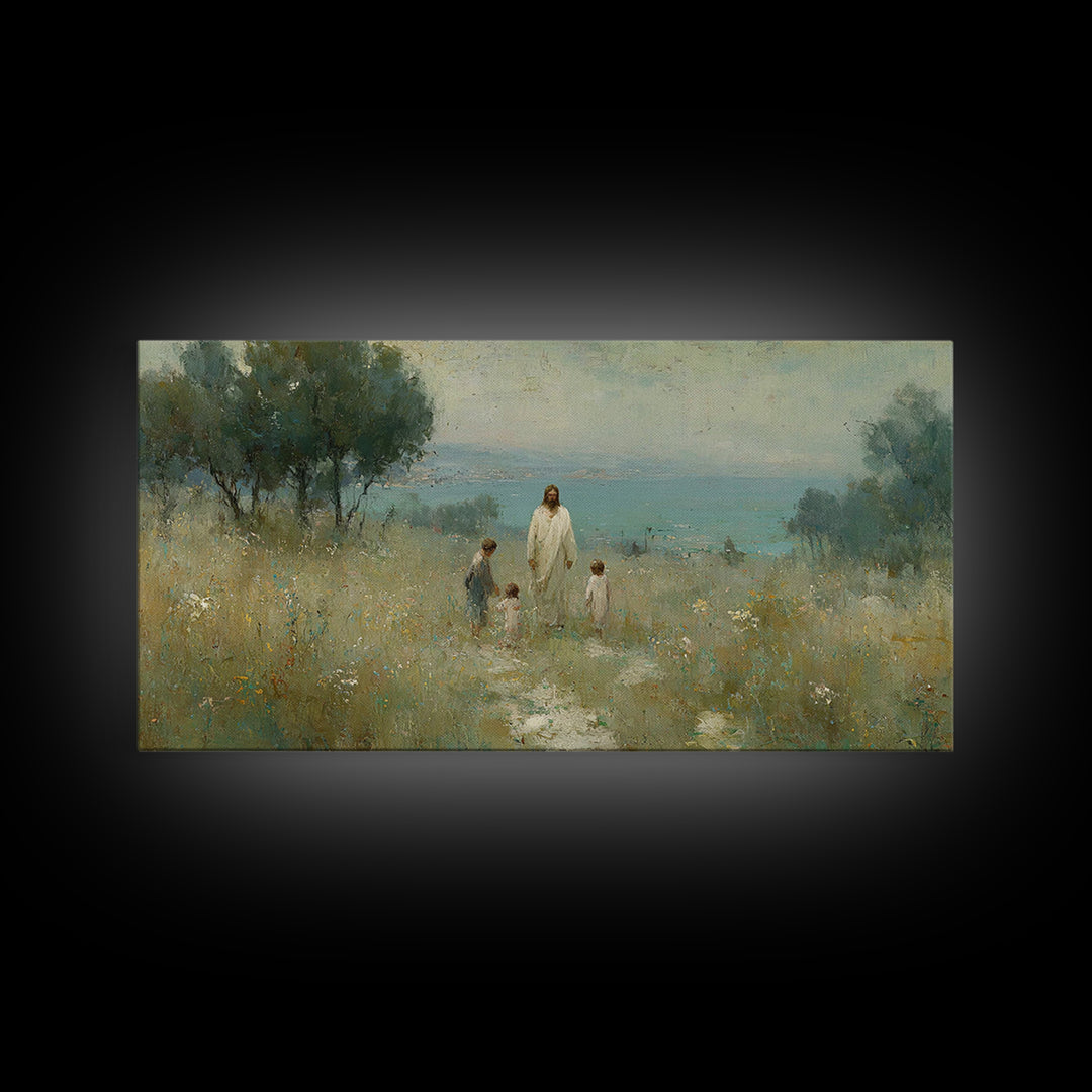Fields Of Mercy – Framed Canvas Print – Christian Wall Art – Jesus Painting – Christian Art Canvas – Vintage Christian Art – Christian Chri