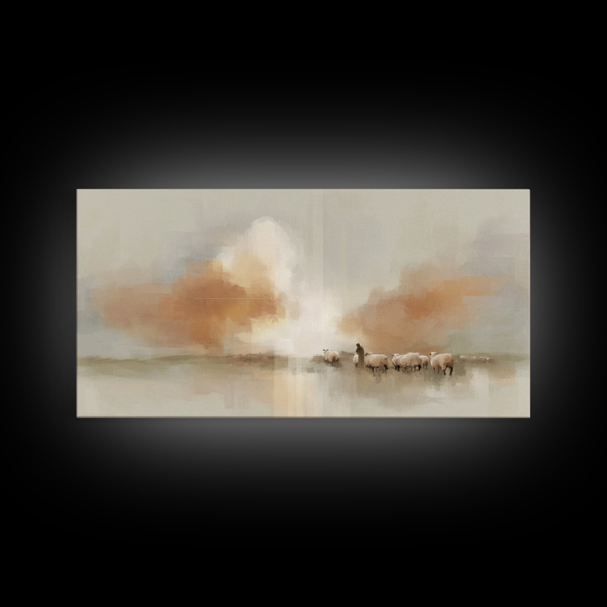 Soft Horizon Grace – Framed Canvas Print – Christian Art Painting – Christian Wall Art – Subtle Christian Art – Christian Art Canvas – Chri