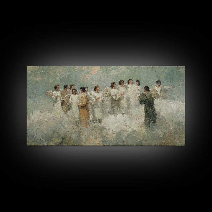 Celestial Harmony - Framed Canvas Print - Christian Christmas Art - Christian Wall Art - Christmas Canvas Wall Art - Christian Art Gift - M