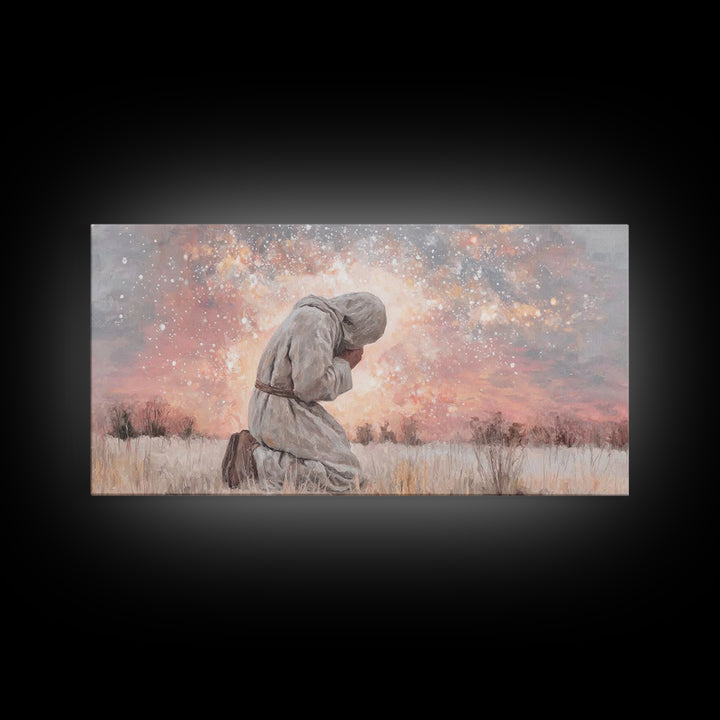 Dawn Of Shepherds, Framed Canvas Print, Christian Art Canvas, Christian Wall Art, Jesus Painting, Christmas Art, Christian Christmas Decor,