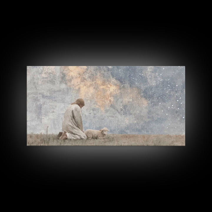 Quiet Night Watch | Framed Canvas Print | Christian Wall Art | Christian Art Canvas | Jesus Painting | Christmas Art Prints | Christian Chr
