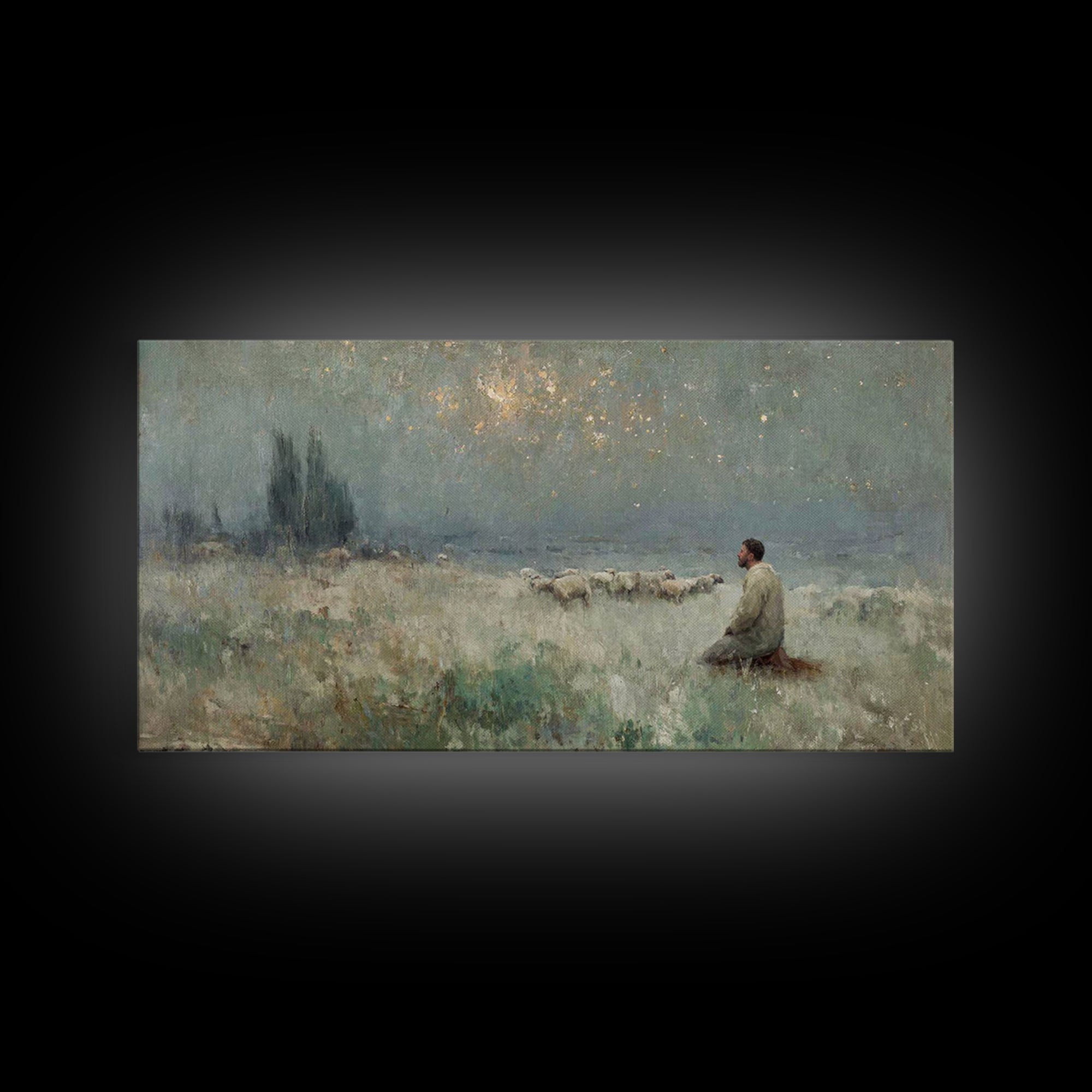 Bethlehem Silence – Framed Canvas Print – Christian Art Canvas – Christian Wall Art – Christmas Art – Jesus Painting – Christian Christmas
