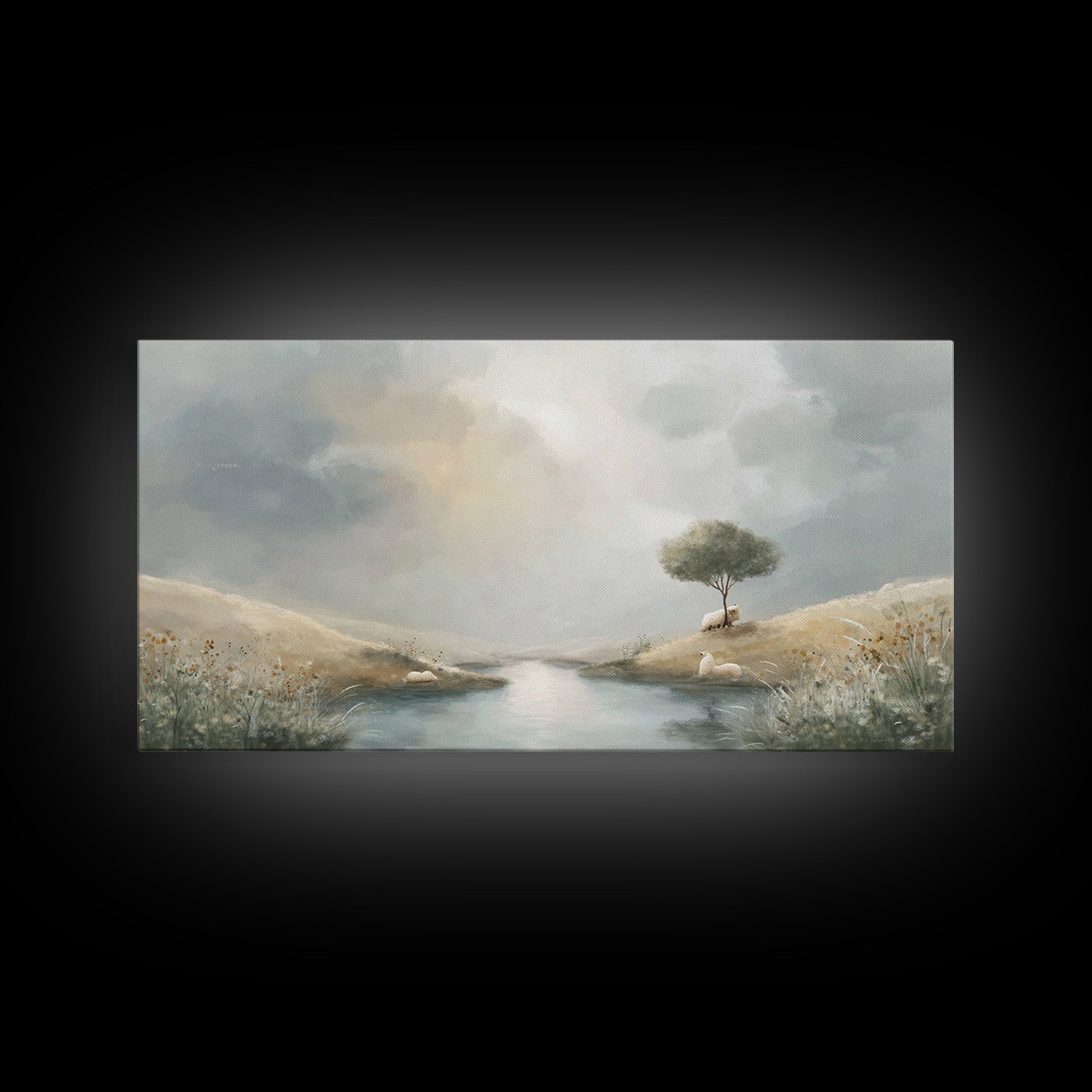 River Of Hope | Framed Canvas Print | Christian Wall Art | Christian Art Canvas | Christian Christmas Art | Jesus Painting | Christmas Art