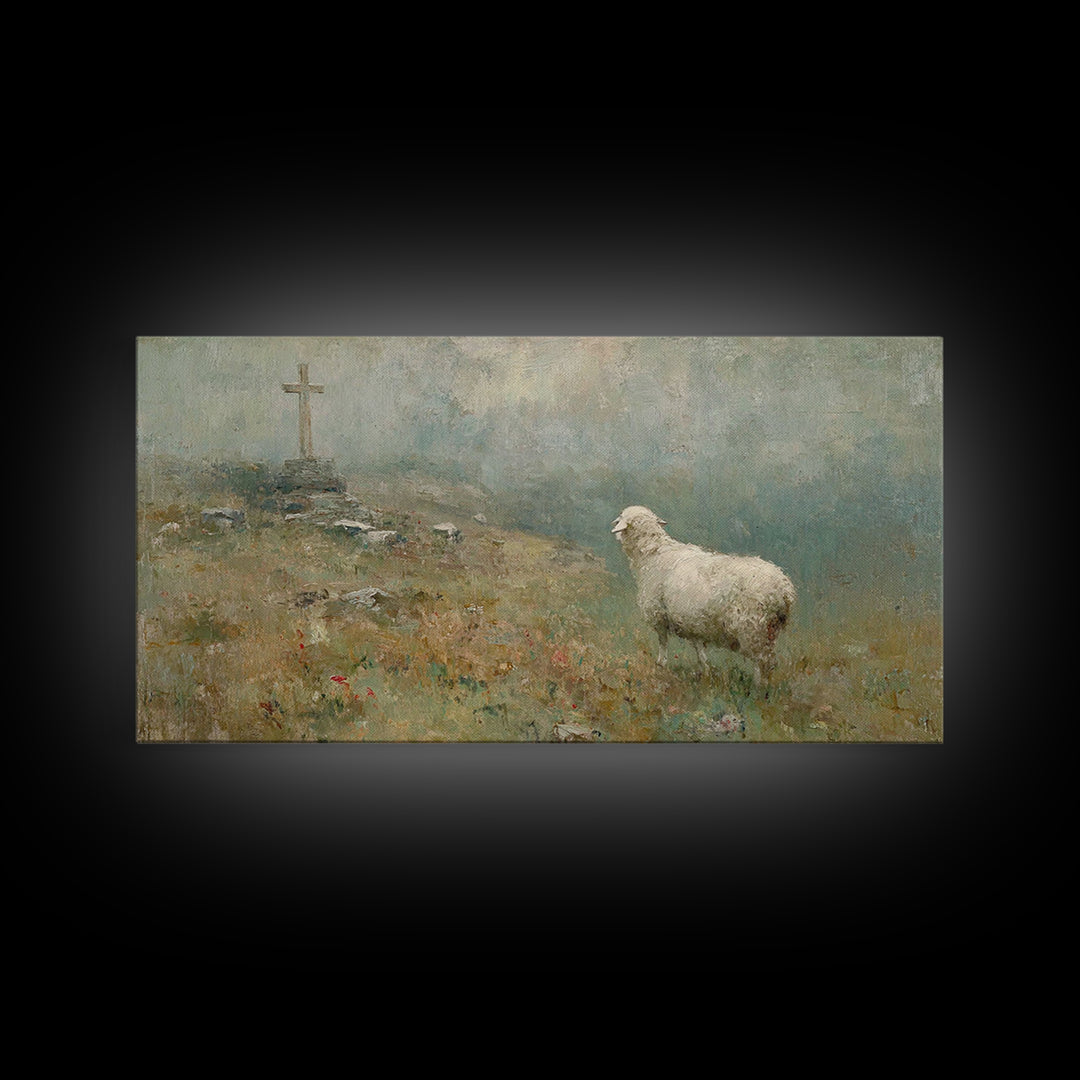 Path To Calvary, Framed Canvas Print, Christian Art Canvas, Christian Wall Art, Christian Art Work, Christian Painting, Christian Decor, Ch